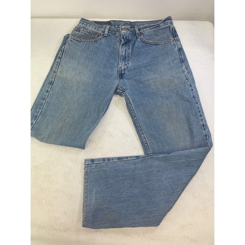 Levis 505 Regular Fit Straight Leg 1991 Jeans Mens 33x30 Blue Denim Vintage 90s